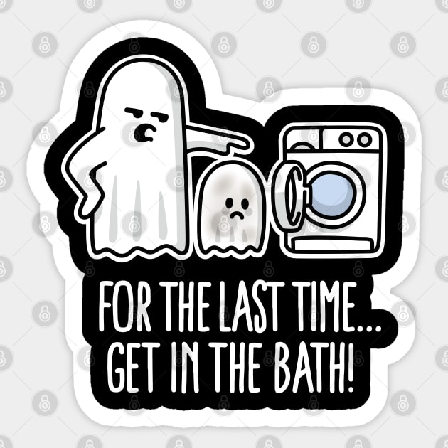 For the last time get in the bath Halloween ghost washing machine comic Sticker by LaundryFactory